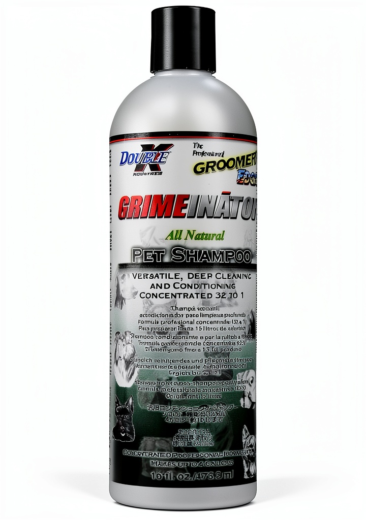 Groomers Edge Grimeinator Shampoo bottle with concentrate label
