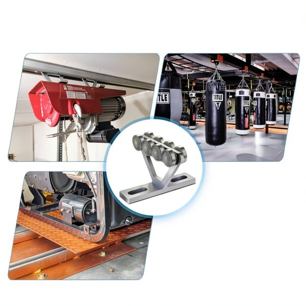SZZTUL 8 Wheel Hoist Trolley 2200 lbs Capacity Steel Roller-5