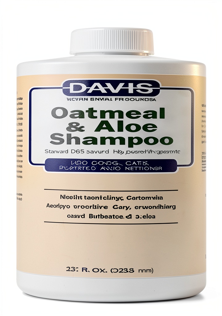 Davis Colloidal Oatmeal Pet Shampoo bottle showing ingredients and label