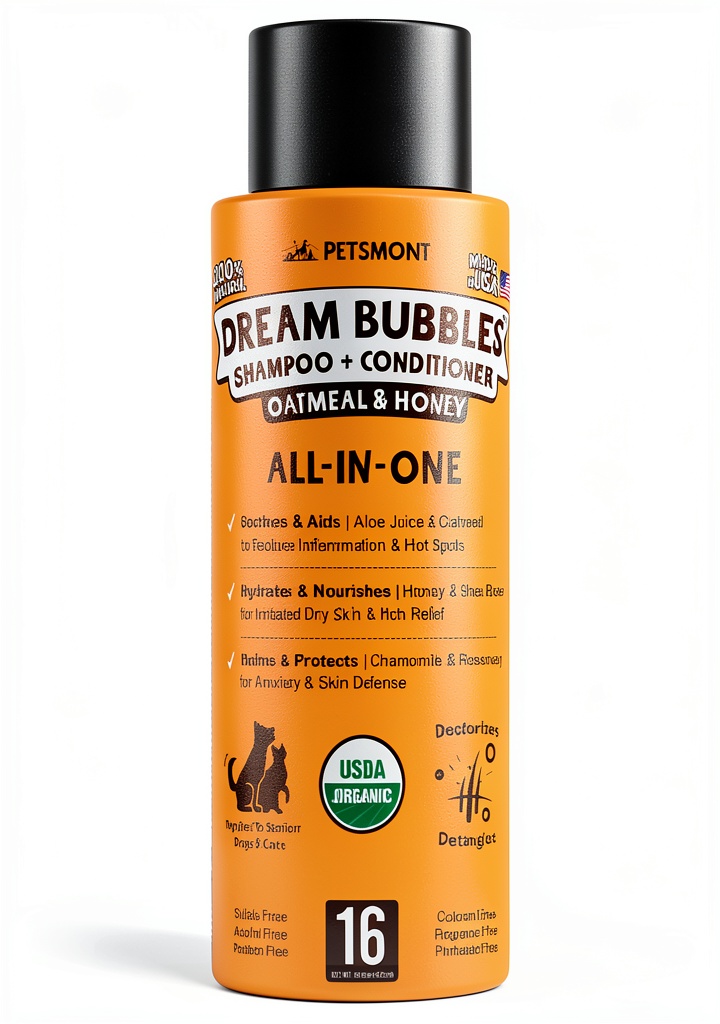 Applying Petsmont Shampoo on a dog with sensitive skin