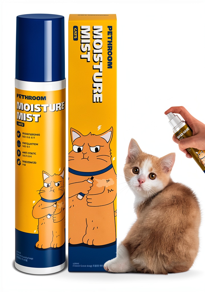 Applying Keiandel Cat Conditioner to a cat's coat