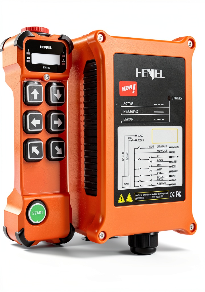 sloHEXtted industrial radio remote control transmitter and receiver setup