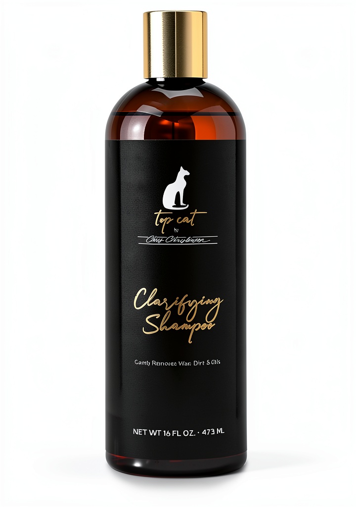 Chris Christensen Cat Shampoo bottle with clear labeling