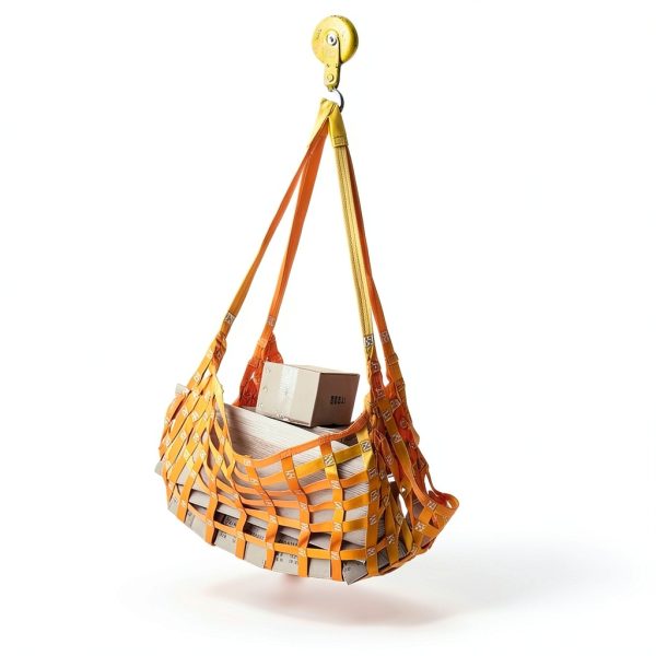 Earthtec Lifting Net Orange Nylon 1500lb Capacity Hoist-1