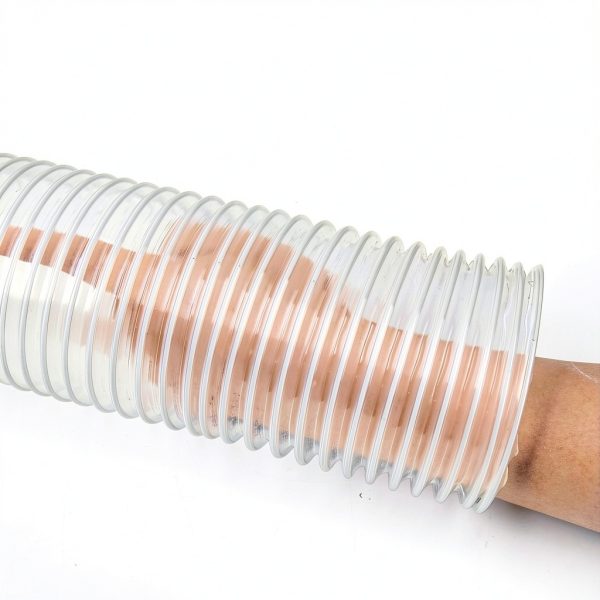4in x 50ft PVC Dust Collection Hose by Elecoman – Clear Steel Clamps-2