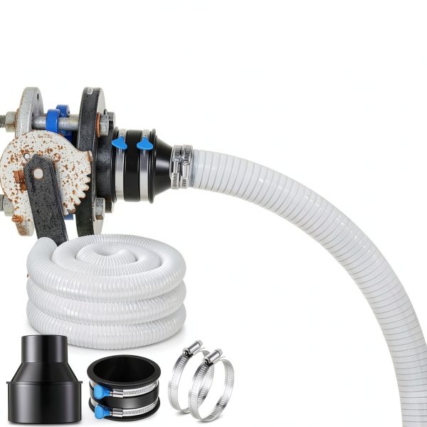 PVC Dust Collection Hose 2-1/2 x10 ft Yaomiao with Steel Clamps-6