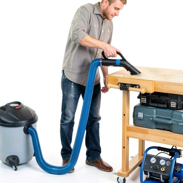 Dust Right 2.5'' Shop Vac Hose Kit Blue 2-1/2” Expandable up to 12 ft-4