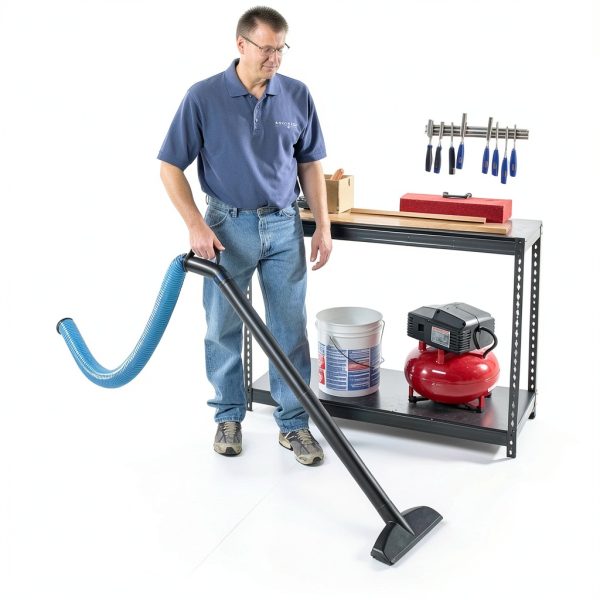 Dust Right 2.5'' Shop Vac Hose Kit Blue 2-1/2” Expandable up to 12 ft-5