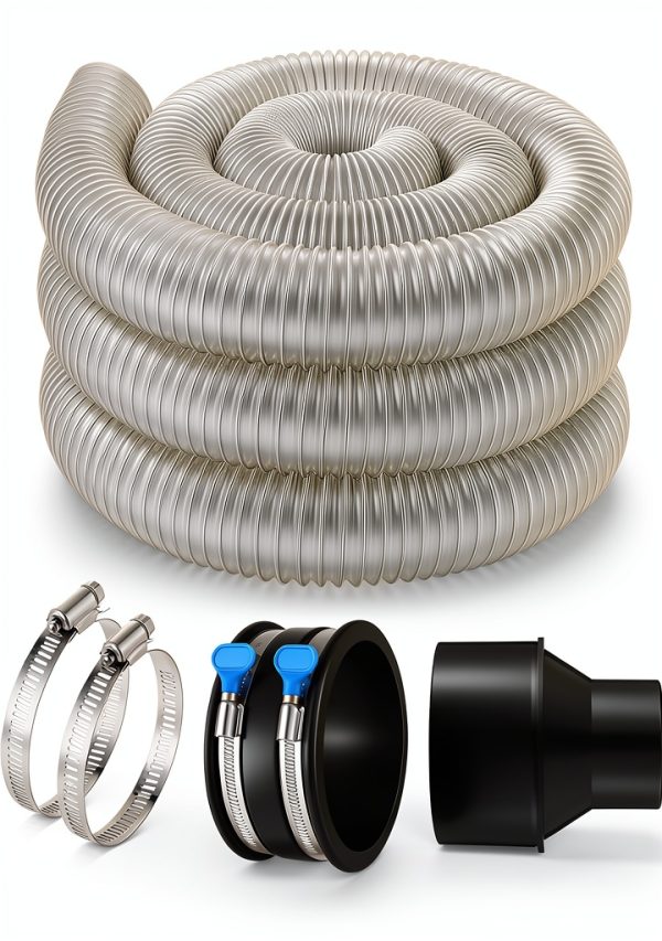 PVC Dust Collection Hose 2-1/2 x10 ft Yaomiao with Steel Clamps-0
