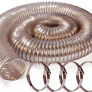 4" x 10' PVC Dust Collection Hose ODDMUCK Clear 4in Hose with 4 Clamps-0