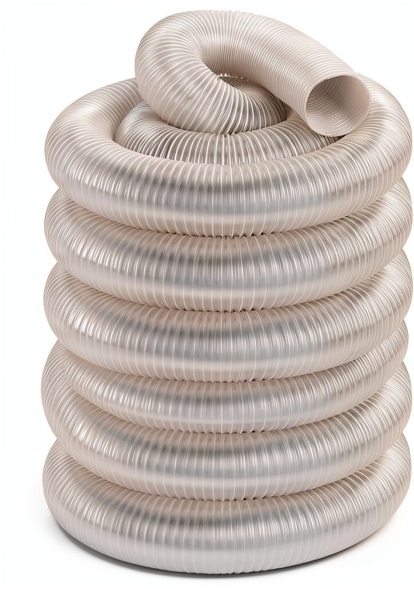 4in x 50ft PVC Dust Collection Hose by Elecoman – Clear Steel Clamps-0